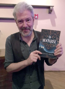 Seamus Egan with my novel By Moonrise