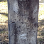 headstone for tharp, died at Barton Springs