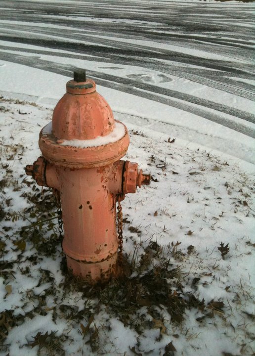 snow on fire hydrant